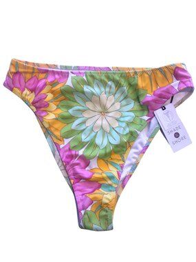 NWT Shade & Shore Floral Bikini Bottom High Cut size Small